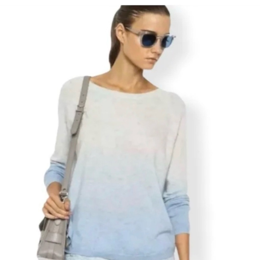 Vince Oversized Medium Blue and Grey Ombre Sweater